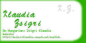 klaudia zsigri business card